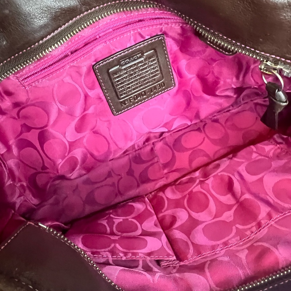 💎 RARE! LIMITED edition Coach bag! Brown suede and pink trim - Picture 7 of 11
